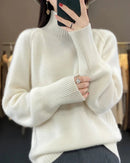 Raglan Merino Wool Mock Neck Sweater