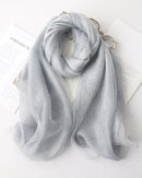 Lightweight Silk Wool Knit Shawl