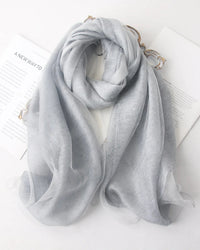 Lightweight Silk Wool Knit Shawl