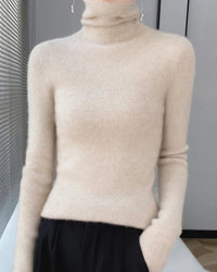Wool Long-Sleeved Turtleneck Slim Fit Sweater