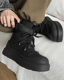 Fur-Lined Lace-Up Snow Boots