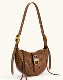 Stylish Leather Horn Crossbody Bag
