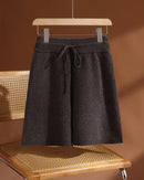 Merino Wool Drawstring Knit Shorts