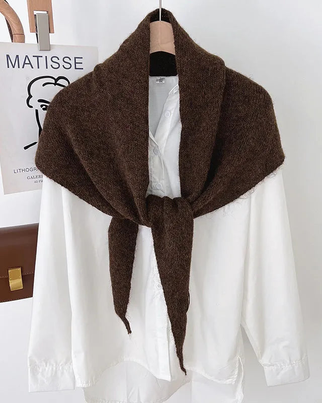 Textured Triangle Knit Scarf