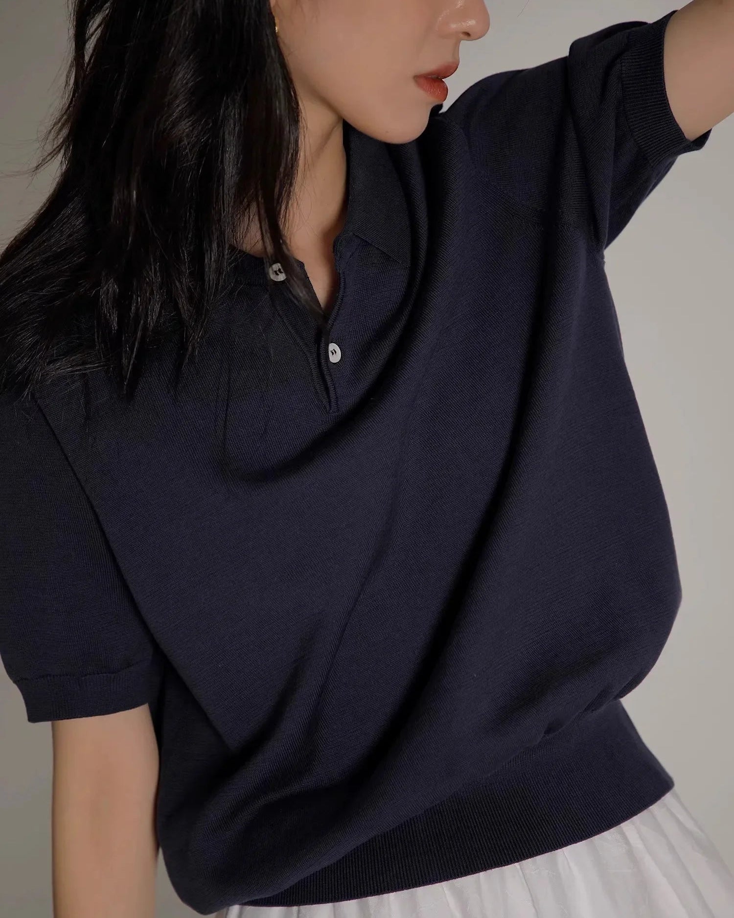 Ice Silk Knitted Polo Shirt