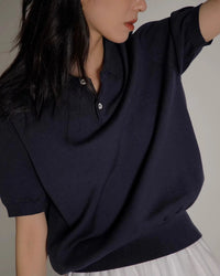 Ice Silk Knitted Polo Shirt