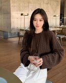 Relaxed Knit Wool Crewneck Sweater