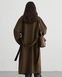 Long Double-Faced Wool Blend Coat