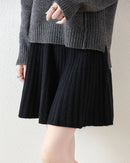 Wool Knitted Fashionable Solid-Color Short Skirt
