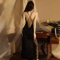 V-neck Backless Maxi Sleep Dress