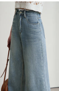 Versatile Denim Low Waist Thin Wide Leg Pants