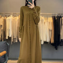 Oversized Button Detailed Cashmere Dress