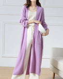 Wool Longline Open-Front Cardigan