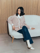 Vintage V-neck Houndstooth Knitted Cardigan