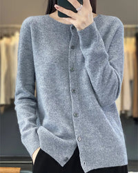 Pure Wool O-Neck Cardigan