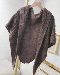 Textured Knit Triangle Shoulder Shawl