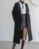 Relaxed Belted Wool Blend Coat