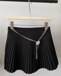 A-Line Cotton Blend Mini Skirt