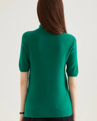 Merino Wool Half-Sleeve Turtleneck