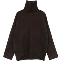 Oversized Half-Turtleneck Mohair Knit Sweater