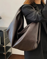 Soft Leather Hobo Shoulder Tote