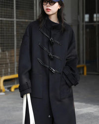 Horn Button Wool Blend Coat