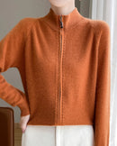 Raglan Merino Wool Zip Cardigan