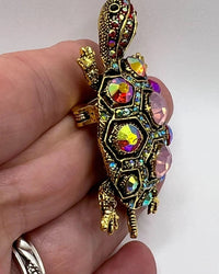 Stylish Rhinestone Little Turtle Brooch