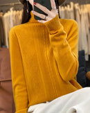 Merino Wool Turtleneck Jacquard Sweater