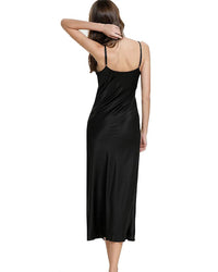 Satin V-Neck Long Slip Nightgown