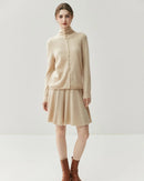 Cashmere Reversible Turtleneck Cardigan Sweater