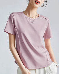 Knitted Mercerized Cotton Crew-Neck T-Shirt