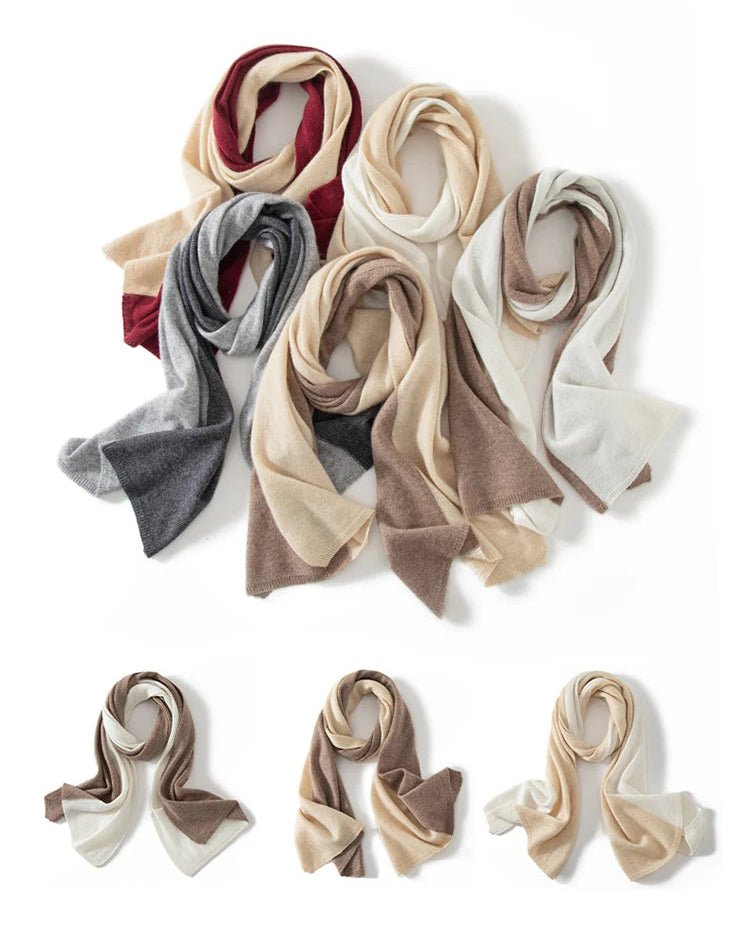 Cashmere Knitted Patchwork Colorful Scarf