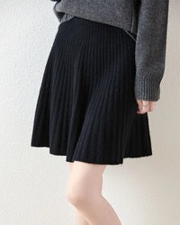 Wavy High-Waisted Sweet Knit Wool Mini Skirt