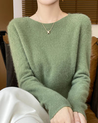 Merino Wool O-Neck Pullover Sweater