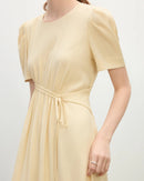 New Slim-Fit Drawstring High-Waisted A-Line Dress