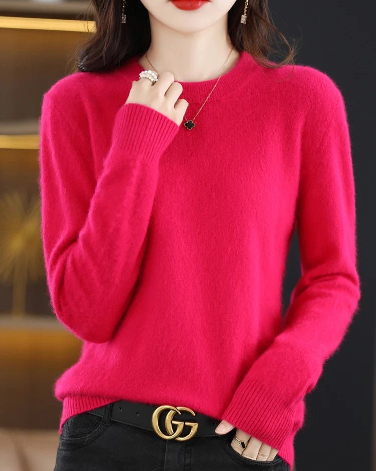Mink Cashmere Crew Neck Knitted Sweater