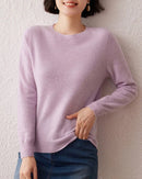 Cashmere Knitted Long-Sleeved Crew Neck Sweater