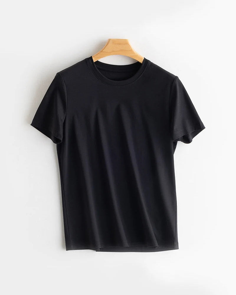 Women's Solid-Color Crew-Neck T-Shirt