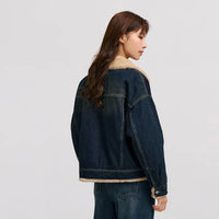 Patchwork Imitation Rabbit Fur Lapel Jacket