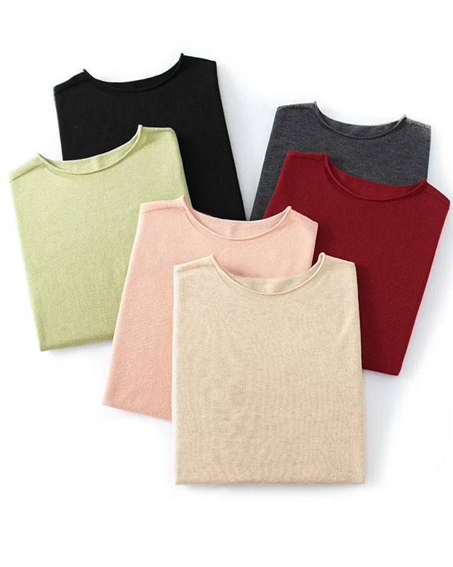 Lightweight Merino Blend Crew Neck Sweater