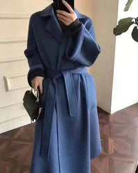 Belted Wool-Blend Wrap Coat