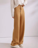 Cable-Knit Wool Wide-Leg Pants