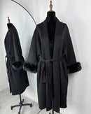 Double-Faced Wool Blend Long Overcoat