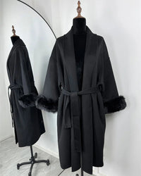 Double-Faced Wool Blend Long Overcoat