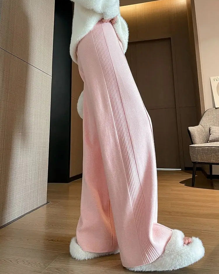 Women's Relaxed Knit Wide Leg Pants