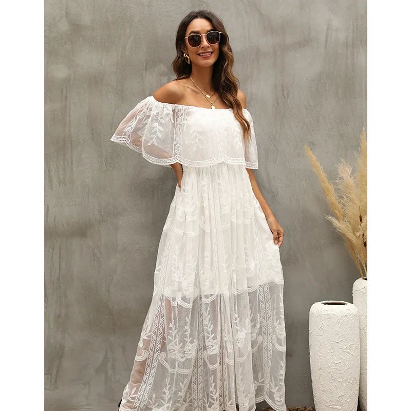 Embroidery Boho Lace Maxi Dress