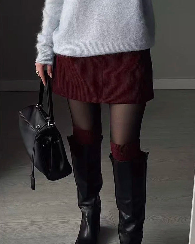 Corduroy Slim-Fit Mini Skirt