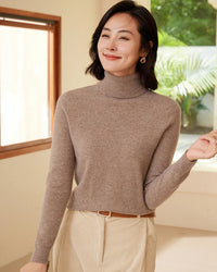 Classic Wool Turtleneck Pullover Sweater