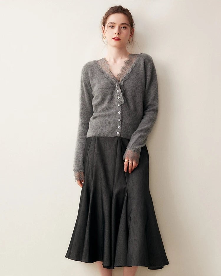 Cashmere Casual V-Neck Knit Sweater